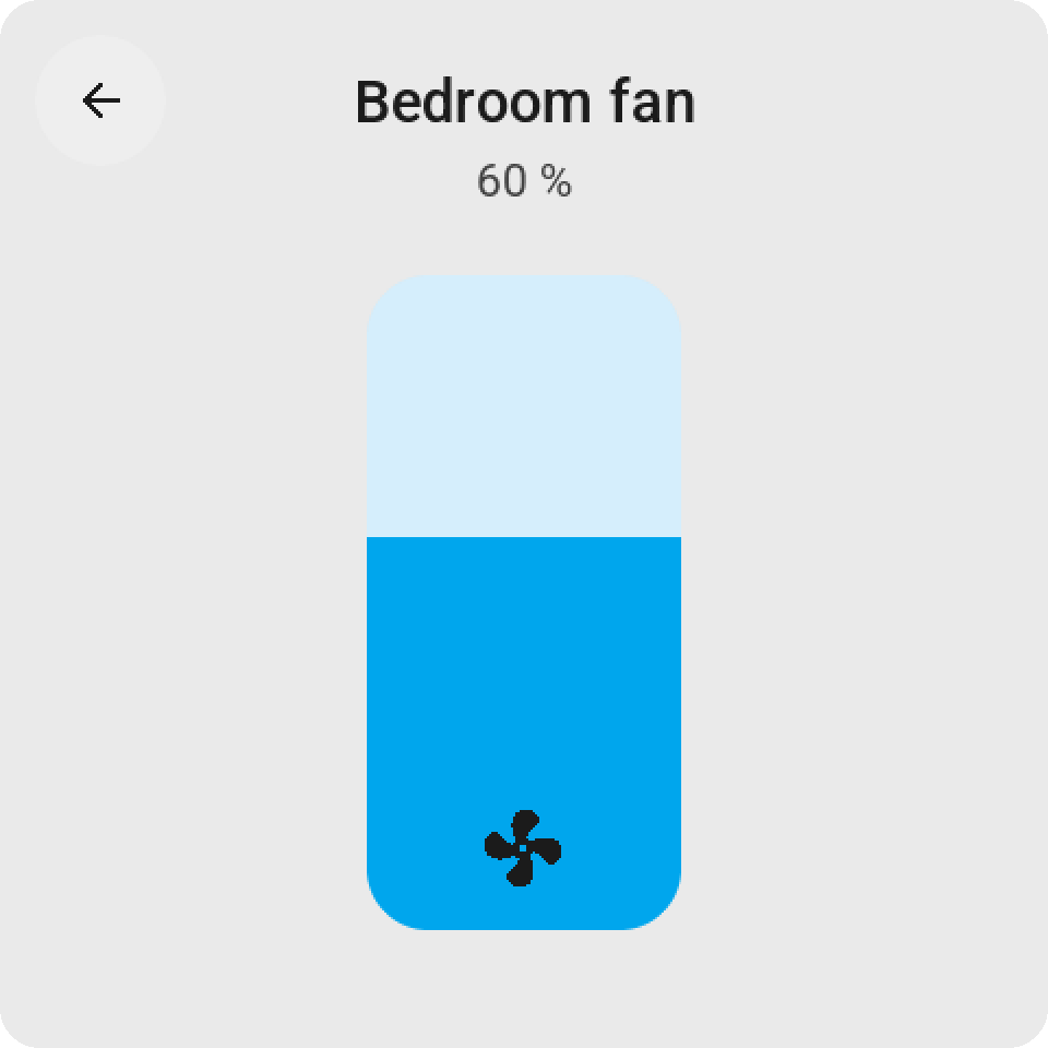 Fan card: the speed as a tall slider with the fan in it