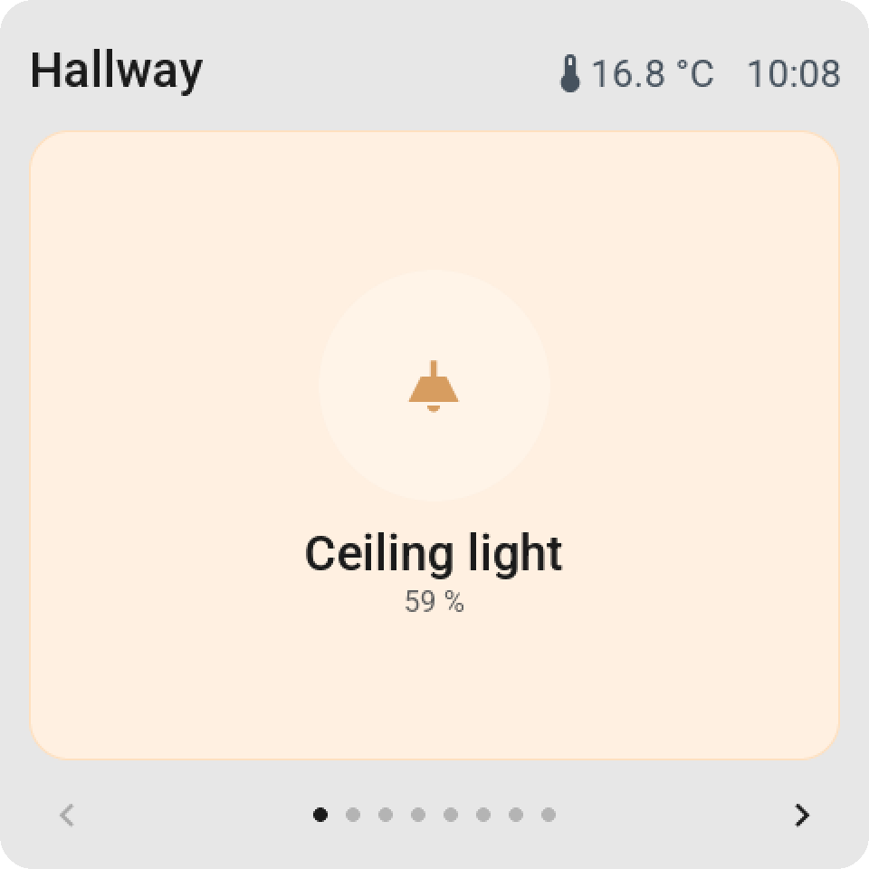 A full-page tile on the Guition: one big amber light switch